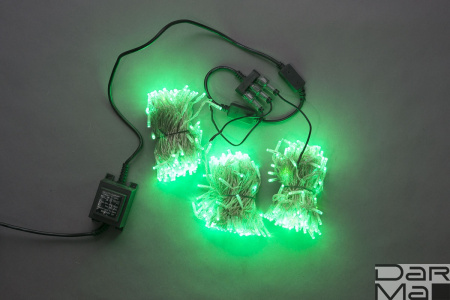F   Зелёный LED-BS-200*3-20M*3-24V-G прозрачный пр. (Flash через каждые 7 светодиодов)