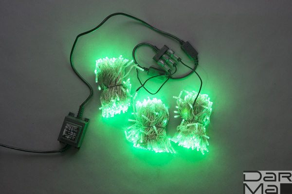 F   Зелёный LED-BS-200*3-20M*3-24V-G прозрачный пр. (Flash через каждые 7 светодиодов)