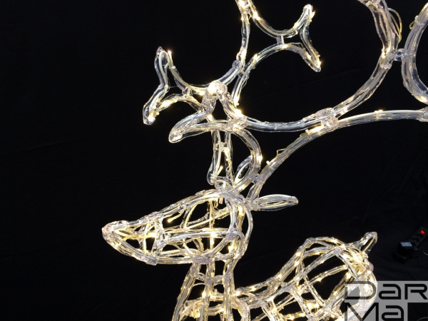 LED-XM(IВ)-RA020-24-WW-48 Олень каркасный обвит акрилом 136*80*40(теплый белый )