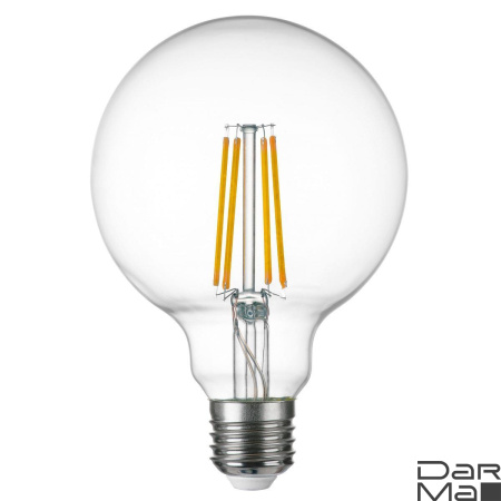 Лампа светодиодная филаментная Lightstar LED Filament E27 8W 3000K груша прозрачная 933102