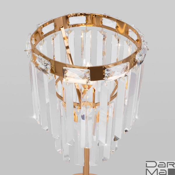 Настольная лампа Eurosvet Elegante 01136/1 золото/прозрачный хрусталь Strotskis