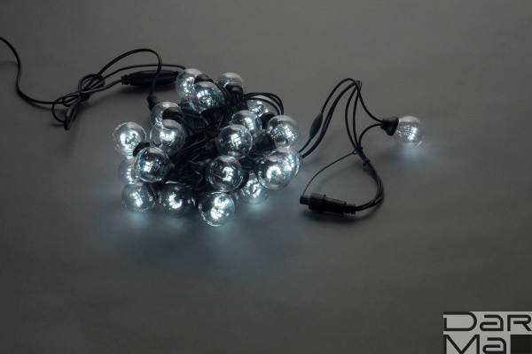 LED-2BLR-40CM-10M-240V-W, Белт-лайт с лампами, белый/черный пр.