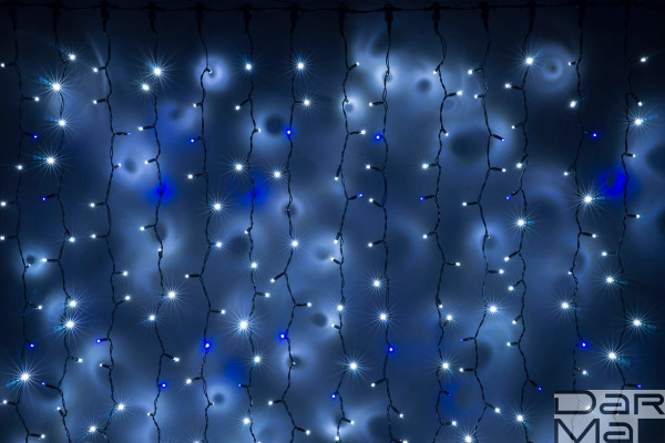 LED- PLS-9020-240V-2*9М-W/BL-F (Blue) (белые светодиоды/черный пр) Flash