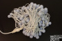 LED-PLR-100-15M-240V-B/WH  100 LED цвет синий, белые матовые шарики D2,5см, 15m, белый кауч.провод,