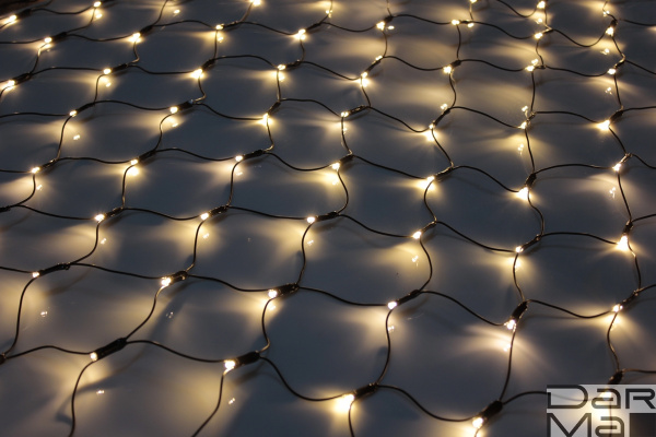 LED-SNL-288-2*1,5M-240V-WW/BL БЕЛЫЕ ТЕПЛЫЕ LED на чернoм проводе, соединяемая