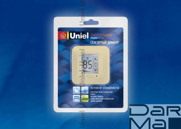 Диммер Uniel USW-001-LCD-DM-40/500W-TM-M-BG 04029