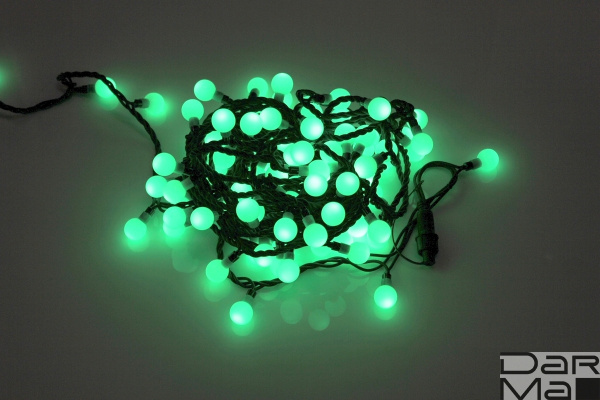 LED-PLR-100-15M-25MM-240V-G/BL-W/O зеленый/черный провод, соединяемая (без силового шнура) шарик D25