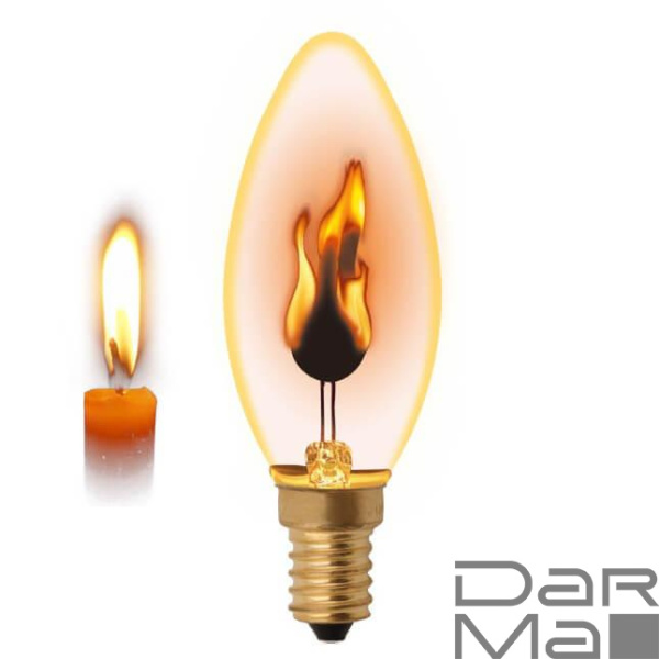 Лампа накаливания Uniel E14 3W золотистая IL-N-C35-3/RED-FLAME/E14/CL UL-00002981