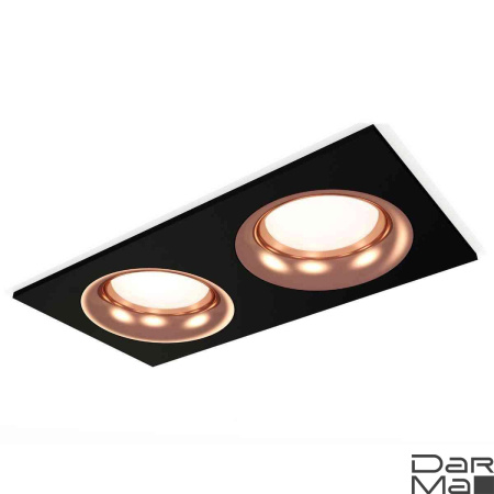 Комплект встраиваемого светильника Ambrella light Techno Spot XC7636006 SBK/PPG черный песок/золото розовое полированное (C7636, N7015)
