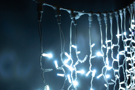 Светодиодная гирлянда ""Занавес"" 2х1,5 БЕЛЫЙ ФЛЭШ белый провод КАУЧУК 400LED "