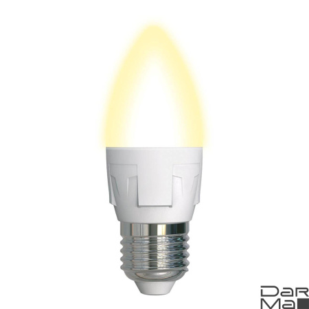 Лампа светодиодная диммируемая Uniel E27 7W 3000K матовая LED-C37 7W/3000K/E27/FR/DIM PLP01WH UL-00004297