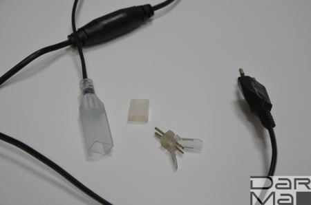 Cиловой шнур 1м для тейп-лайта TL/RTL с соединением крокодильчик