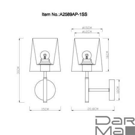 Бра Arte Lamp Rodos A2589AP-1SS