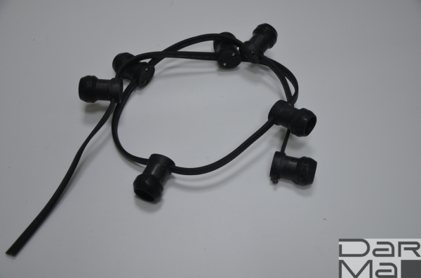 2BLR-250E27-50M-20CM-240V,Белт-лайт 2-х пр. влагозащищ. черный (20СМ между патронами)