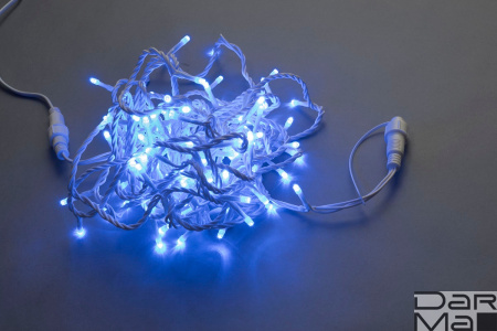 LED-PLS-100-10M-240V-B/W-W/O, синяя / белый провод, соединяемая (без силового шнура)