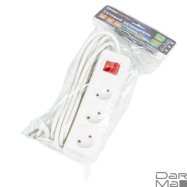 Удлинитель Uniel Ultra 3гн х 3м б/з S-CU3-3B White UL-00009995