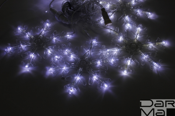 СНЕЖИНКИ с контр.LED-SNOW-CL(198)-8-2,5М-230V-W NEW