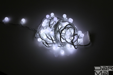LED-PLR-100-15M-25MM-240V-W/WH -W/O белая/белый провод, соединяемая (без силового шнура) шарик D25