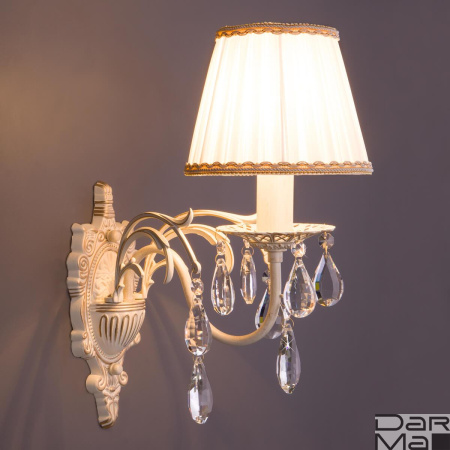 Бра Eurosvet 3637/1 белый с золотом/прозрачный хрусталь Strotskis