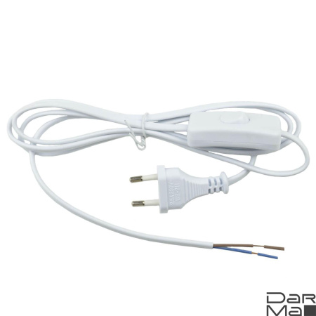 Шнур сетевой с вилкой и выключателем Uniel UCX-C10/02A-170 White UL-00004428