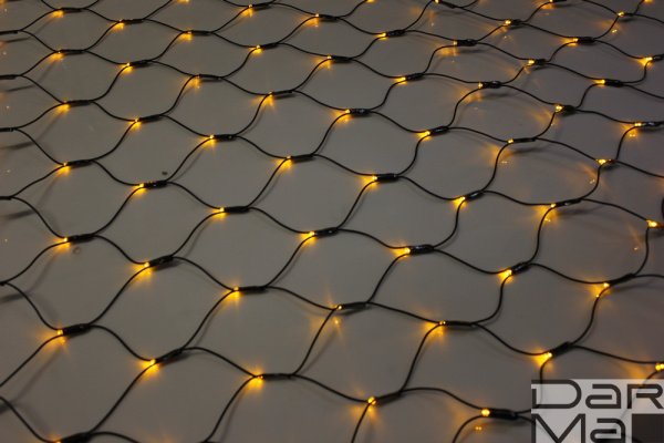 LED-SNL-288-C-2*1,5M-240V-Y/BL ЖЕЛТЫЕ LED на чернoм проводе, с контроллером, соединяемая