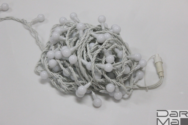 LED-PLR-100-15M-25MM-240V-W/WH -W/O белая/белый провод, соединяемая (без силового шнура) шарик D25