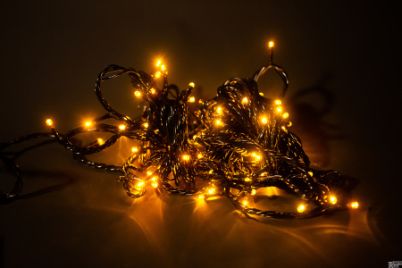Гирлянда LED ""Стринг Лайт"", 10м Желтая, 8,8W, 100LED (шаг 10см ), соед. До 10 шт F-SL-010-Y  "