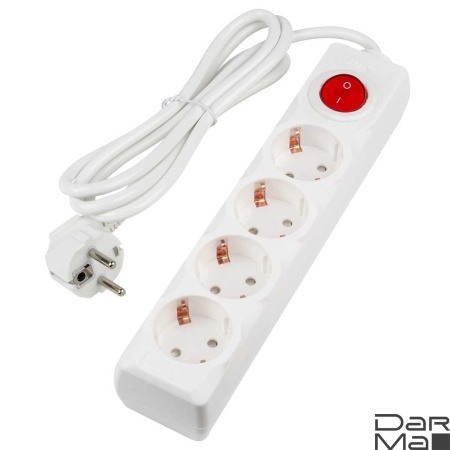 Удлинитель Uniel Ultra 4гн х 1,5м с/з S-GCU4-1,5B White UL-00010021