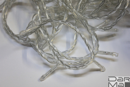 LED-PLS-200*5-20M*5-24V-G/С (20) 5 нит.,зеленые светодиоды на прозрачном пров. с 230V/24V/60W трансф