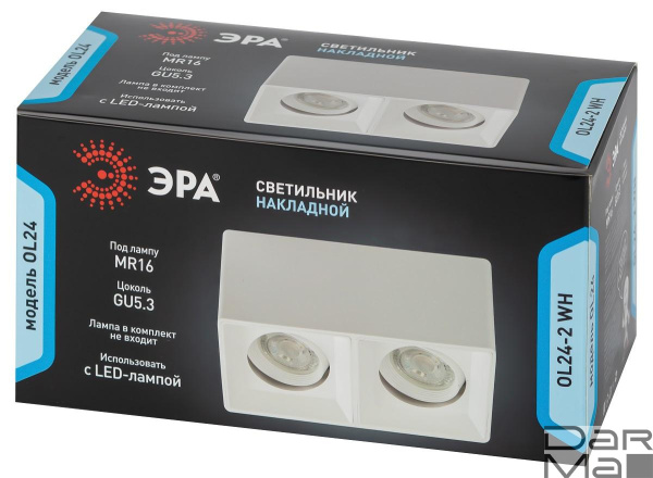 Накладной светильник ЭРА OL24-2 WH Б0054382