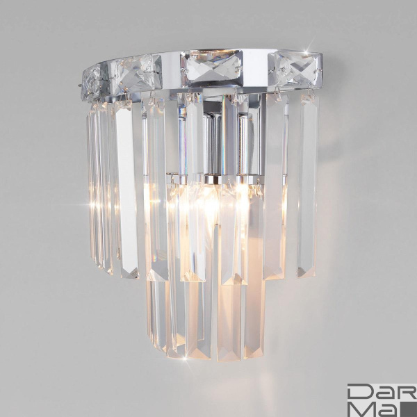 Настенный светильник Eurosvet Elegante 10130/1 хром/прозрачный хрусталь Strotskis