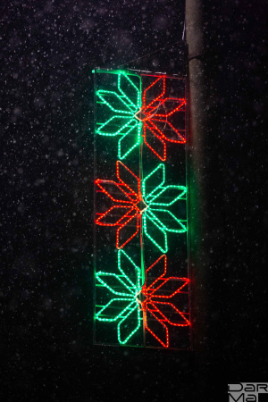 Светодиодная консоль DarMa "Васильки" на металлокаркасе, цвет:красный/зеленый, 230см х 75см, 220