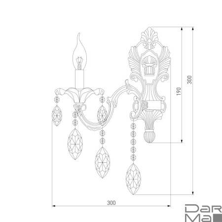 Бра Eurosvet Veletta 10108/1 белый/прозрачный хрусталь Strotskis
