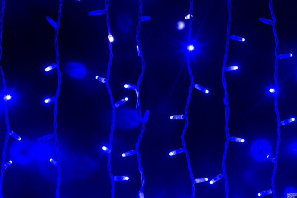 Светодиодная гирлянда ""Занавес"" 2х1,5 Синий ФЛЭШ белый провод КАУЧУК 400LED "