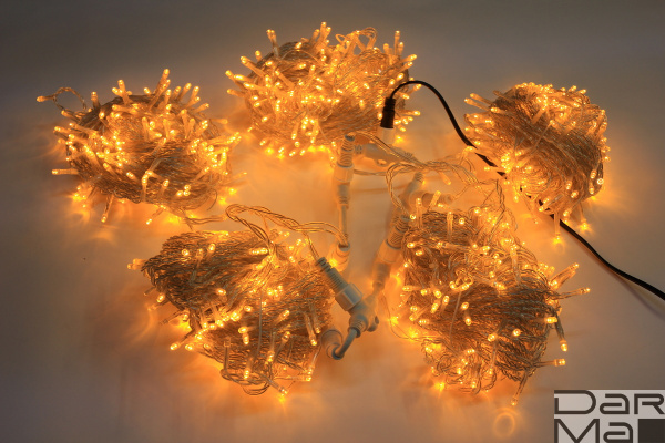 LED-PLS-200*5-20M*5-24V-Y/С (20) 5 нит., желтые светодиоды на прозрачном пров. с 230V/24V/60W трансф