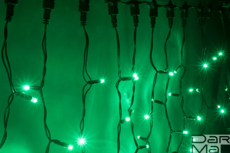 LED- PLS-5720-240V-2*6М-G/BL-С (зеленые светодиоды/черн пр) с контроллером