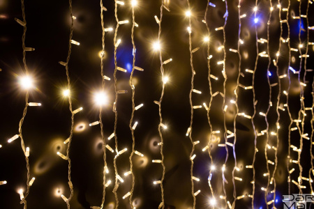 Светодиодная гирлянда ""Занавес"" 2х3 БЕЛЫЙ ТЕПЛЫЙ ФЛЭШ белый провод КАУЧУК 760 LED "