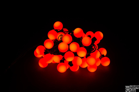 Гирлянда LED Шарики Красная 10м ф40мм Чейзинг ПВХ черный провод