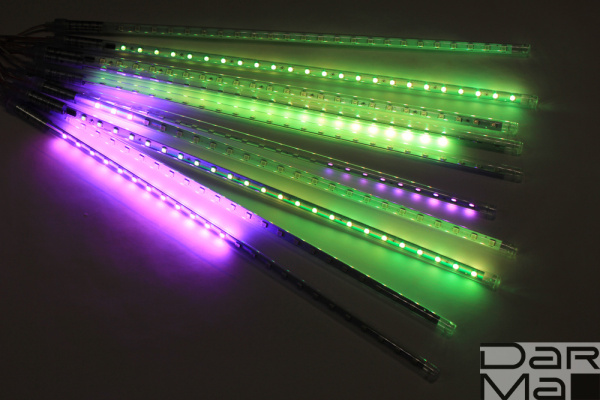 2021 Сосульки Трубки D12mm, 10шт 0,5М RGB  LED-PLM-SNOW-480SMD-0.5*4.5M-10-12V-RGB  не соедин.