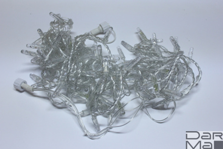 LED-PLS-100-10M-24V-G/С-W/O, зеленый/прозрачный провод, соединяемая (без силового шнура) С КОЛПАЧКОМ