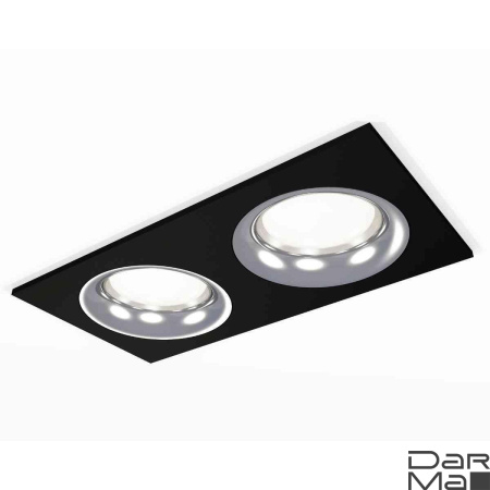 Комплект встраиваемого светильника Ambrella light Techno Spot XC7636003 SBK/PCL черный песок/серебро полированное (C7636, N7012)