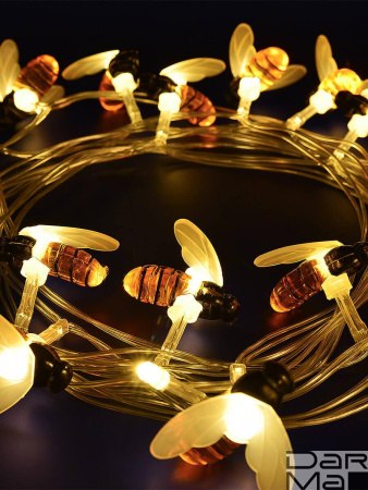 Гирлянда на солнечных батареях 380см разноцветная Uniel Пчелки USL-S-127/PT4000 Bees UL-00004280