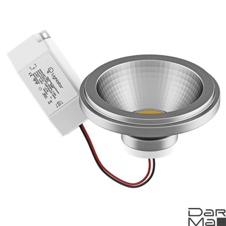 Лампа светодиодная Lightstar LED AR111 12W 3000K полусфера никель 932102