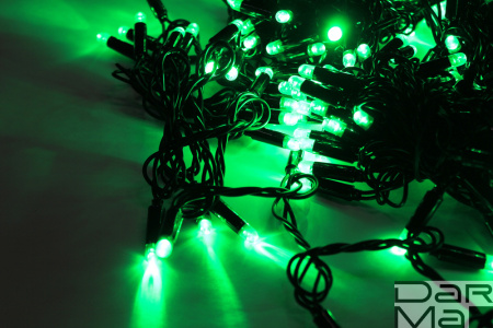 LED-PLS-200-20M-240V-G/BL-W/O,зеленая/черный провод, соед. (без силового шнура) С КОЛПАЧКОМ NEW 2021