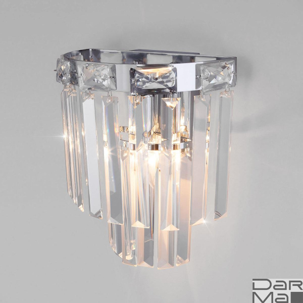Настенный светильник Eurosvet Elegante 10130/1 хром/прозрачный хрусталь Strotskis