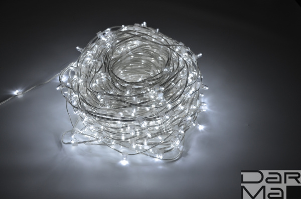 LED-LP-15СМ-100M-666L-12V-W/CL, LED клип-лайт белый c КОЛПАЧКОМ, прозрачный провод