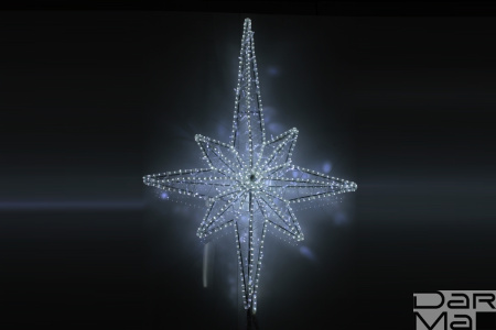 "FLESI-LED-FL-001-Елочная макушка""Полярная звезда"" белая/белая флэш (РФ) 150Х117см."