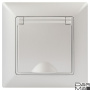 Розетка ЭРА Intro Solo Schuko 2P+E 16A 250V с крышкой перламутровый 4-203-06 Б0053662