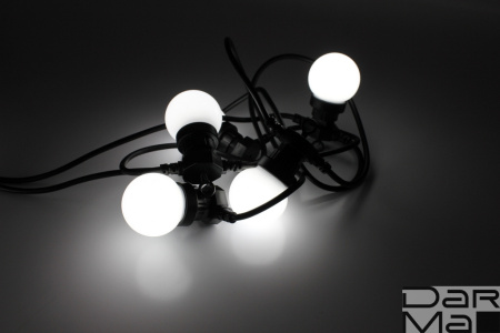 LED-2BLR-G50-20-10M-240V-W/BL, Белт-лайт с лампами, белый/черный пр.