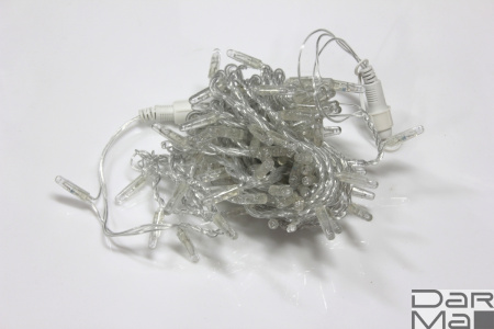 LED-PLS-100-10M-240V-M/C-F(W)-W/O, Мульти/белый флэш на прозр. пр., соед.(без шнура) С КОЛПАЧКОМ